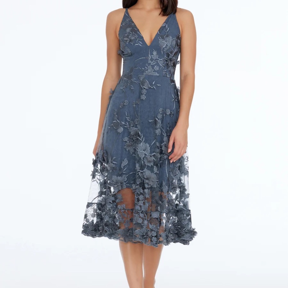 Dress the Population Steel Lace Midi Dress